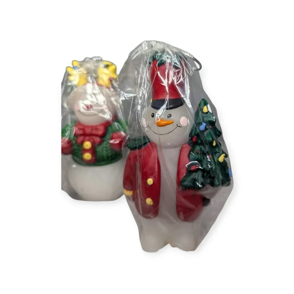 The White Barn Candle Co Snowmen Figural Candles Set of 3 Unopened